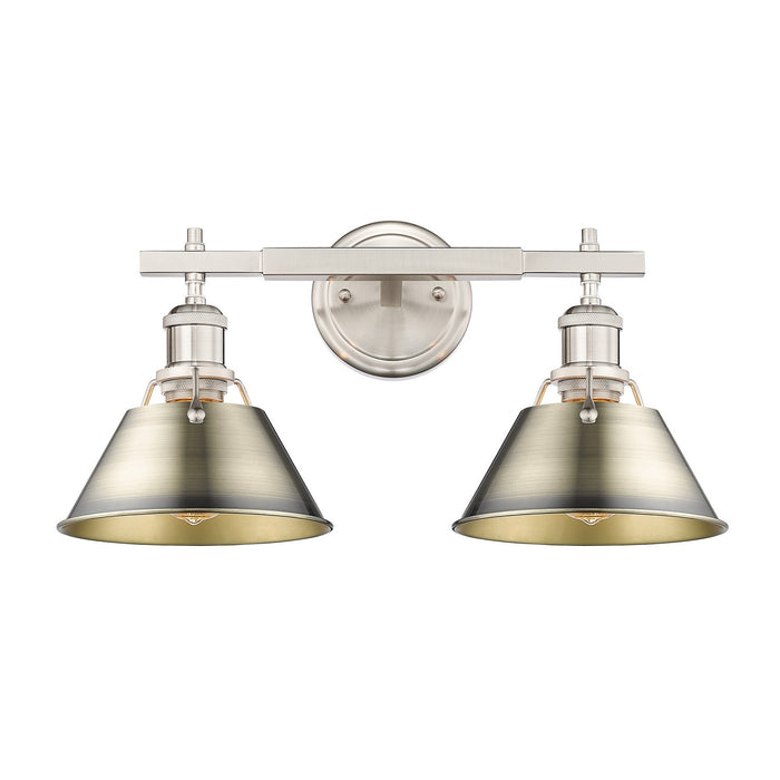 Golden - 3306-BA2 PW-AB - Two Light Bath Vanity - Orwell - Pewter