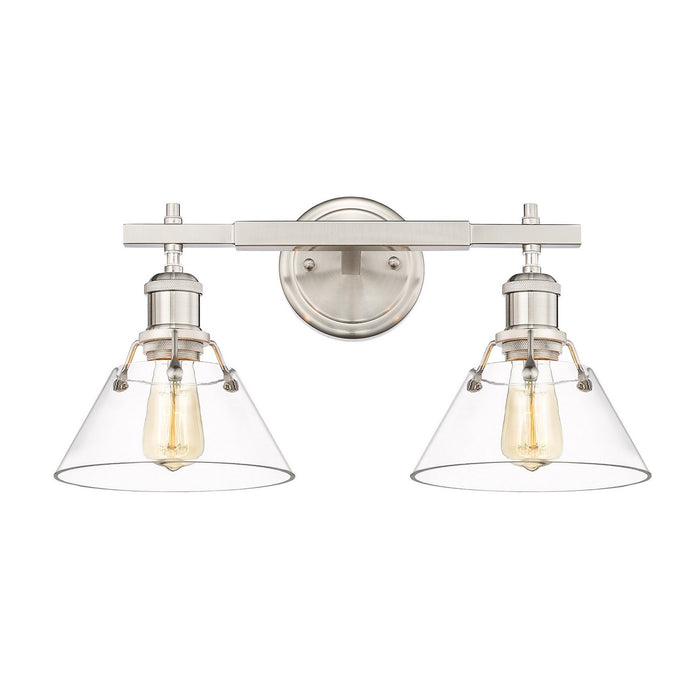 Golden - 3306-BA2 PW-CLR - Two Light Bath Vanity - Orwell - Pewter