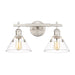 Golden - 3306-BA2 PW-CLR - Two Light Bath Vanity - Orwell - Pewter