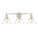 Golden - 3306-BA3 PW-CLR - Three Light Bath Vanity - Orwell - Pewter