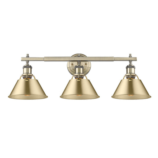Orwell Three Light Bath Vanity Aged Brass