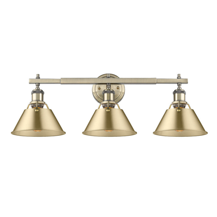Golden - 3306-BA3 AB-BCB - Three Light Bath Vanity - Orwell - Aged Brass