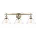 Golden - 3306-BA3 AB-CLR - Three Light Bath Vanity - Orwell - Aged Brass