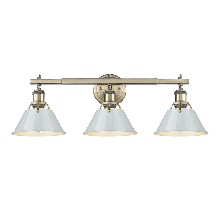 Golden - 3306-BA3 AB-DB - Three Light Bath Vanity - Orwell - Aged Brass