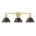 Golden - 3306-BA3 BCB-BLK - Three Light Bath Vanity - Orwell - Brushed Champagne Bronze