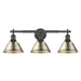 Golden - 3306-BA3 BLK-AB - Three Light Bath Vanity - Orwell - Matte Black