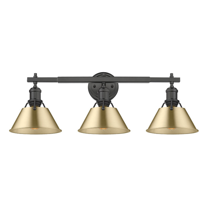 Golden - 3306-BA3 BLK-BCB - Three Light Bath Vanity - Orwell - Matte Black