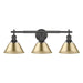 Golden - 3306-BA3 BLK-BCB - Three Light Bath Vanity - Orwell - Matte Black