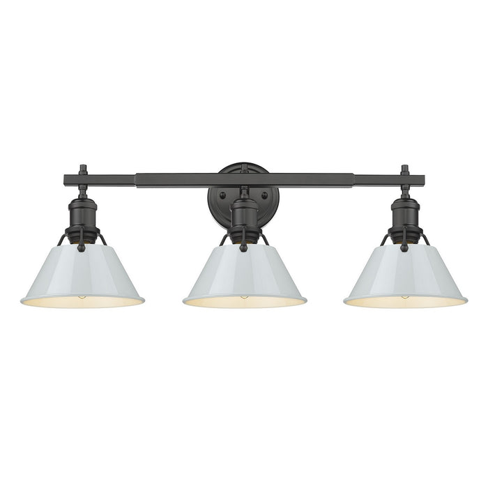 Golden - 3306-BA3 BLK-DB - Three Light Bath Vanity - Orwell - Matte Black