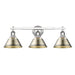 Golden - 3306-BA3 CH-AB - Three Light Bath Vanity - Orwell - Chrome