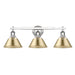 Golden - 3306-BA3 CH-BCB - Three Light Bath Vanity - Orwell - Chrome