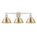 Golden - 3306-BA3 PW-BCB - Three Light Bath Vanity - Orwell - Pewter