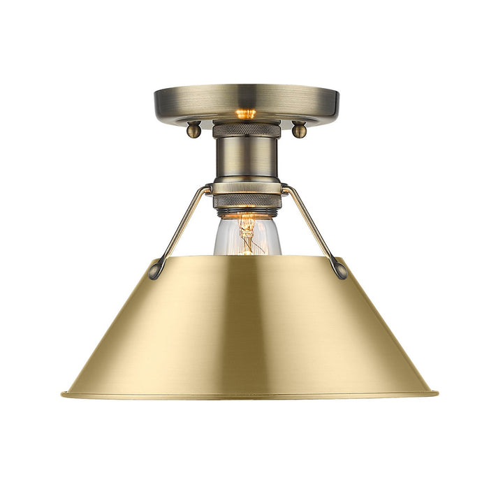 Golden - 3306-FM AB-BCB - One Light Flush Mount - Orwell - Aged Brass