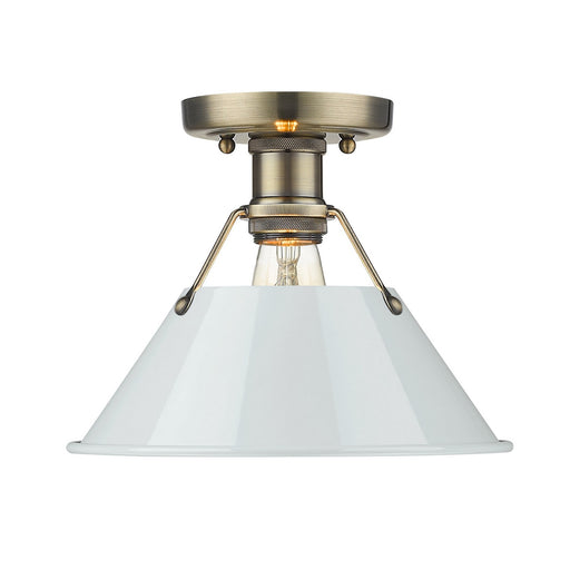 Orwell One Light Flush Mount Aged Brass
