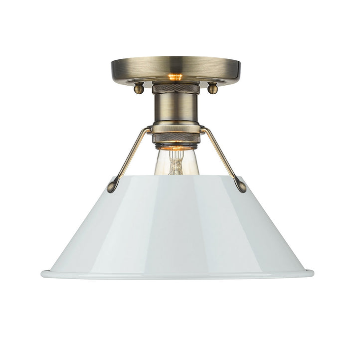 Golden - 3306-FM AB-DB - One Light Flush Mount - Orwell - Aged Brass