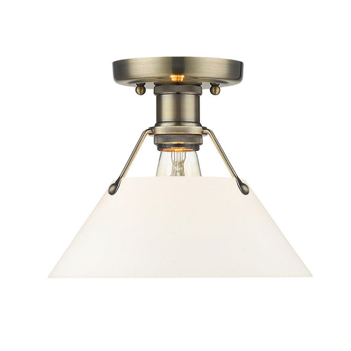 Orwell One Light Flush Mount Aged Brass