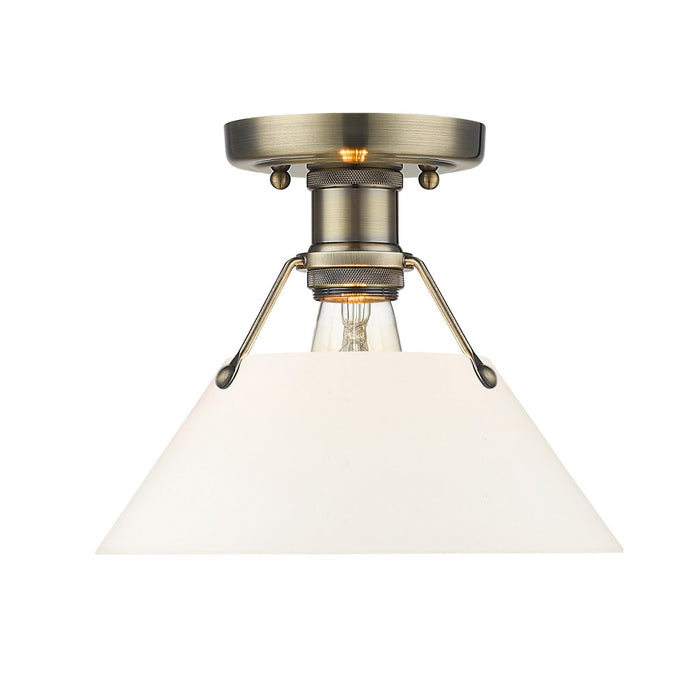 Golden - 3306-FM AB-OP - One Light Flush Mount - Orwell - Aged Brass
