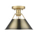 Golden - 3306-FM BCB-AB - One Light Flush Mount - Orwell - Brushed Champagne Bronze