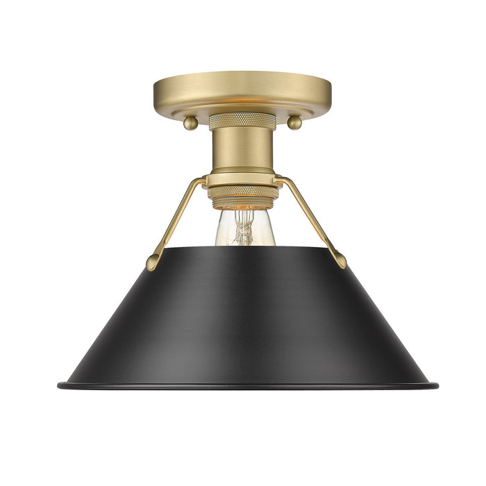 Golden - 3306-FM BCB-BLK - One Light Flush Mount - Orwell - Brushed Champagne Bronze