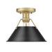 Golden - 3306-FM BCB-BLK - One Light Flush Mount - Orwell - Brushed Champagne Bronze