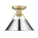 Golden - 3306-FM BCB-CH - One Light Flush Mount - Orwell - Brushed Champagne Bronze
