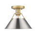 Golden - 3306-FM BCB-PW - One Light Flush Mount - Orwell - Brushed Champagne Bronze