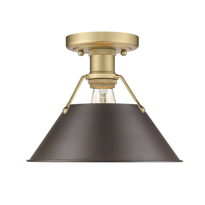 Golden - 3306-FM BCB-RBZ - One Light Flush Mount - Orwell - Brushed Champagne Bronze