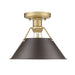 Golden - 3306-FM BCB-RBZ - One Light Flush Mount - Orwell - Brushed Champagne Bronze