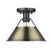 Golden - 3306-FM BLK-AB - One Light Flush Mount - Orwell - Matte Black