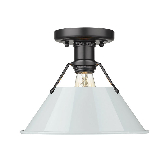 Golden - 3306-FM BLK-DB - One Light Flush Mount - Orwell - Matte Black