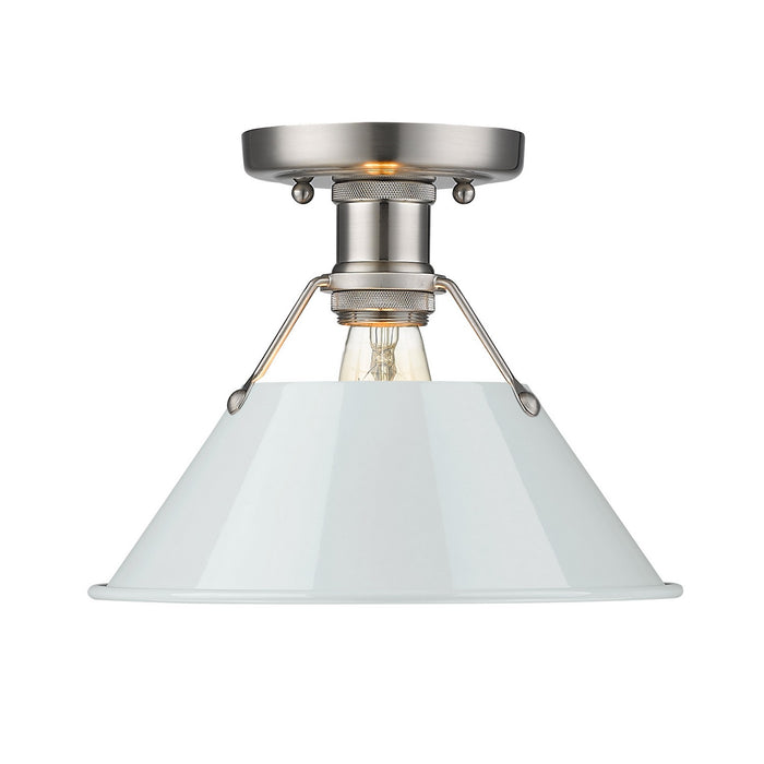 Golden - 3306-FM PW-DB - One Light Flush Mount - Orwell - Pewter