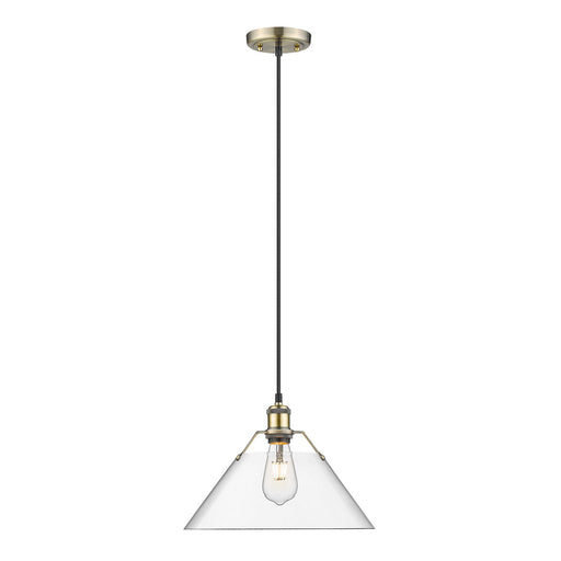 Orwell One Light Pendant Aged Brass