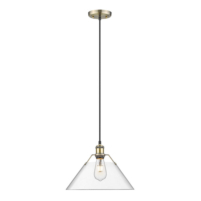 Golden - 3306-L AB-CLR - One Light Pendant - Orwell - Aged Brass
