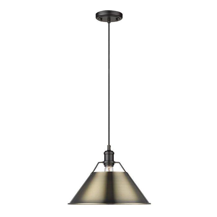 Golden - 3306-L BLK-AB - One Light Pendant - Orwell - Matte Black