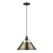 Golden - 3306-L BLK-AB - One Light Pendant - Orwell - Matte Black