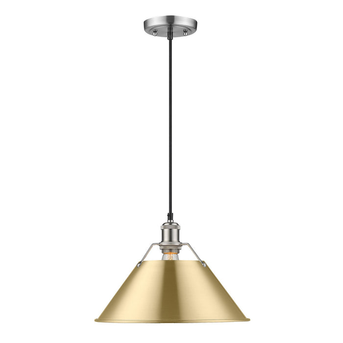 Golden - 3306-L PW-BCB - One Light Pendant - Orwell - Pewter