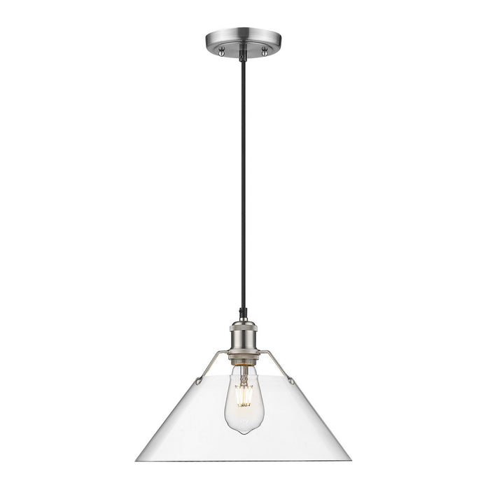 Golden - 3306-L PW-CLR - One Light Pendant - Orwell - Pewter