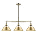Golden - 3306-LP AB-BCB - Three Light Linear Pendant - Orwell - Aged Brass