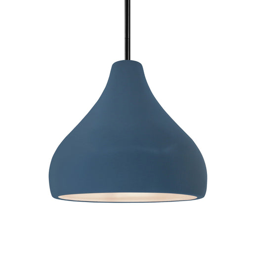 Justice Designs - CER-6563-MDMT-MBLK-RIGID - One Light Pendant - Radiance - Midnight Sky w/ Matte White