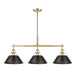 Golden - 3306-LP BCB-BLK - Three Light Linear Pendant - Orwell - Brushed Champagne Bronze