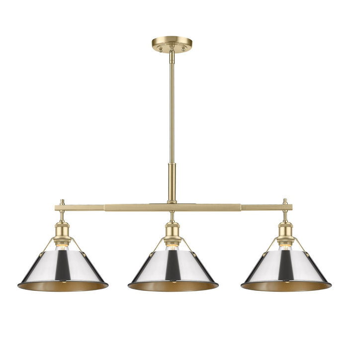 Golden - 3306-LP BCB-CH - Three Light Linear Pendant - Orwell - Brushed Champagne Bronze