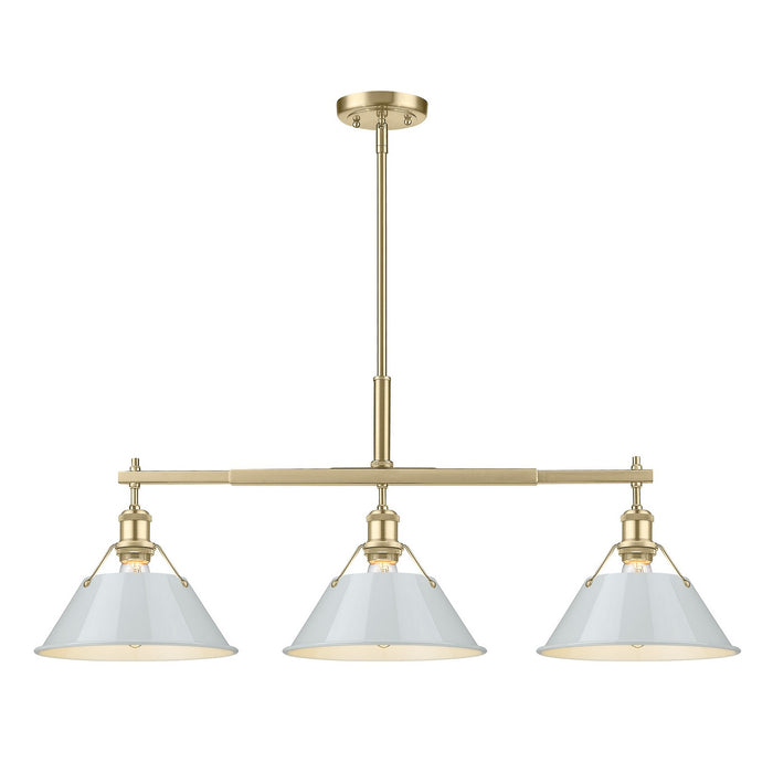 Golden - 3306-LP BCB-DB - Three Light Linear Pendant - Orwell - Brushed Champagne Bronze
