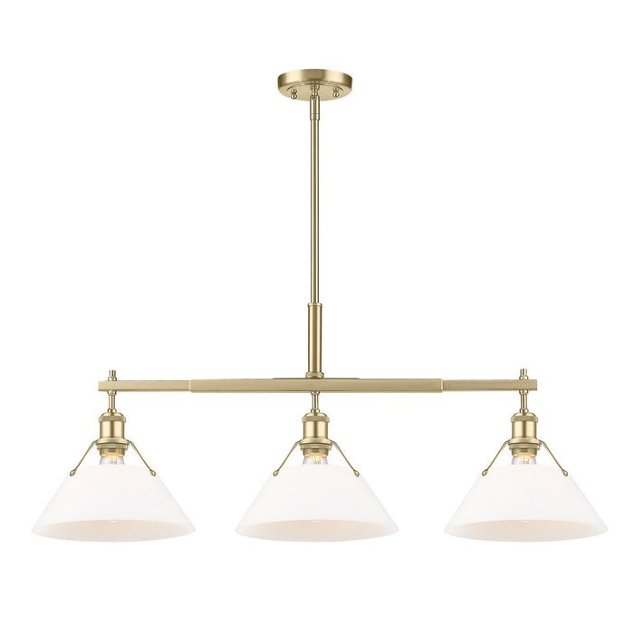 Golden - 3306-LP BCB-OP - Three Light Linear Pendant - Orwell - Brushed Champagne Bronze