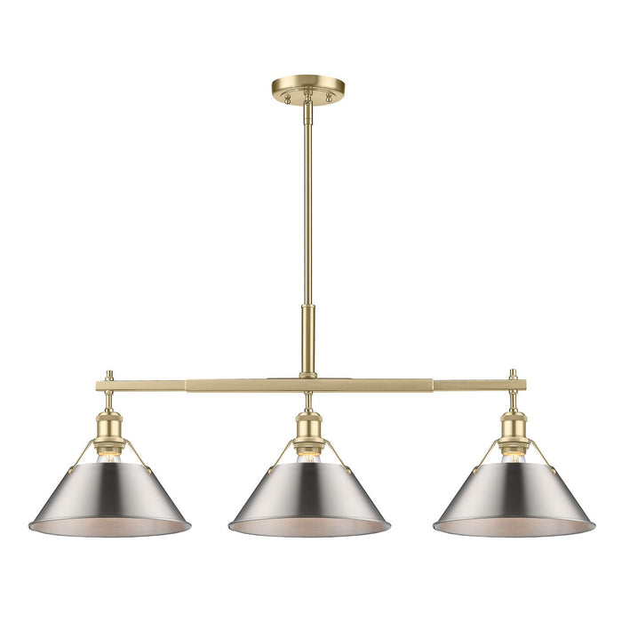 Golden - 3306-LP BCB-PW - Three Light Linear Pendant - Orwell - Brushed Champagne Bronze
