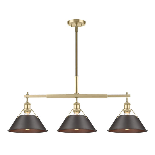 Orwell Three Light Linear Pendant Brushed Champagne Bronze