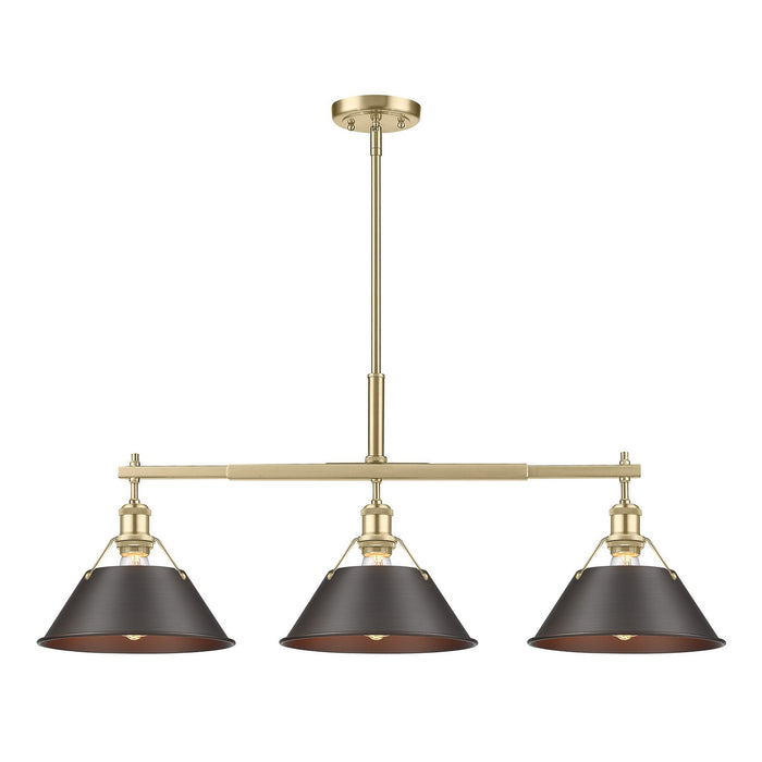 Golden - 3306-LP BCB-RBZ - Three Light Linear Pendant - Orwell - Brushed Champagne Bronze