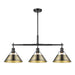 Golden - 3306-LP BLK-AB - Three Light Linear Pendant - Orwell - Matte Black