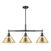 Golden - 3306-LP BLK-BCB - Three Light Linear Pendant - Orwell - Matte Black