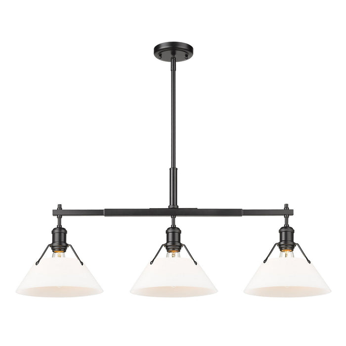 Golden - 3306-LP BLK-OP - Three Light Linear Pendant - Orwell - Matte Black