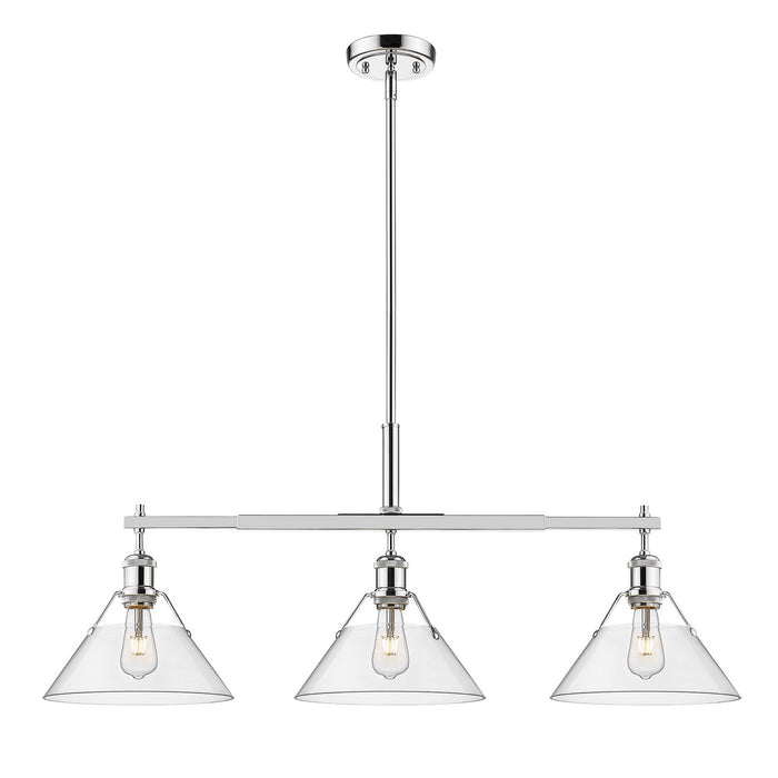 Golden - 3306-LP CH-CLR - Three Light Linear Pendant - Orwell - Chrome